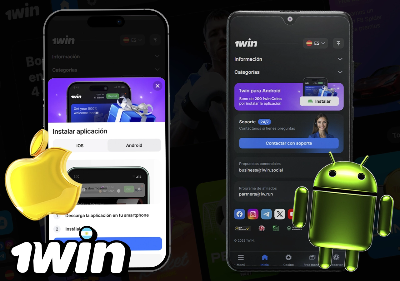 Aplicación móvil 1win Argentina