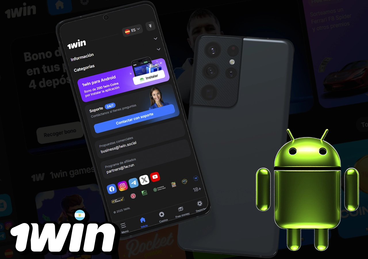 Aplicación móvil 1win para Android