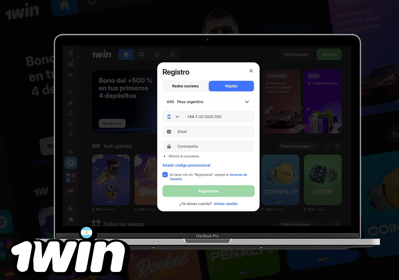 Registro en 1win Argentina